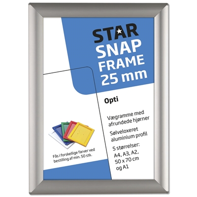 Opti Alu snäppramar - 25 mm - A3 - silver